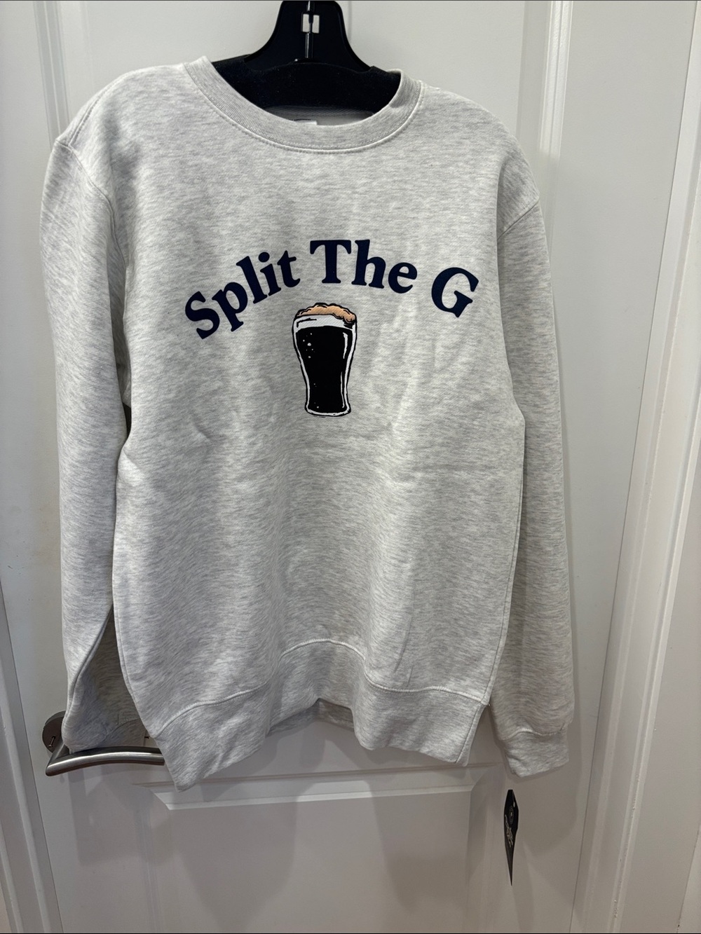 NWT Pacific & Co. Gray 'Split The G' Graphic relaxed fit Crewneck Sweatshirt- S